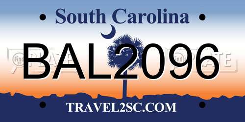 BAL2096 South Carolina License Plate