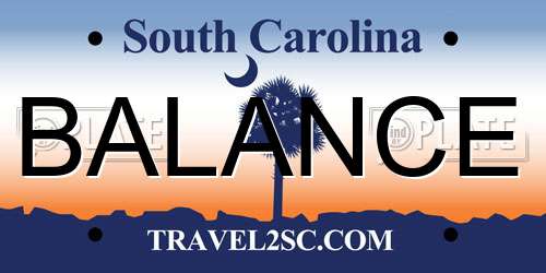 BALANCE South Carolina License Plate