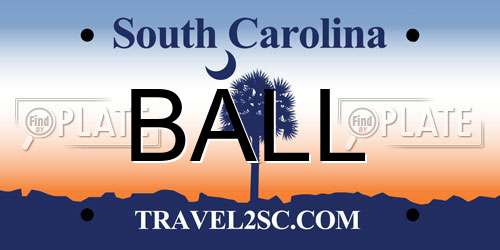 BALL South Carolina License Plate