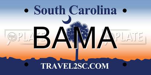 BAMA South Carolina License Plate