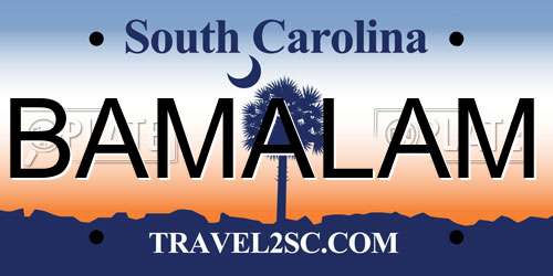 BAMALAM South Carolina License Plate
