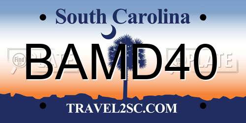 BAMD40 South Carolina License Plate