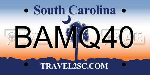 BAMQ40 South Carolina License Plate