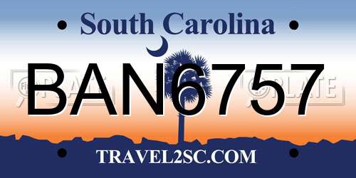BAN6757 South Carolina License Plate