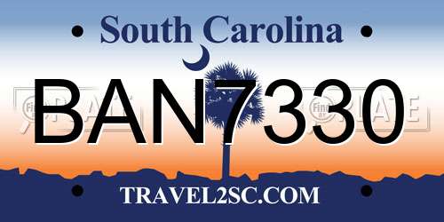 BAN7330 South Carolina License Plate