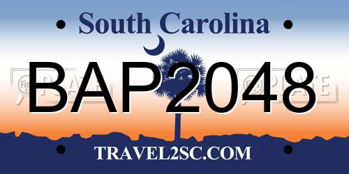 BAP2048 South Carolina License Plate