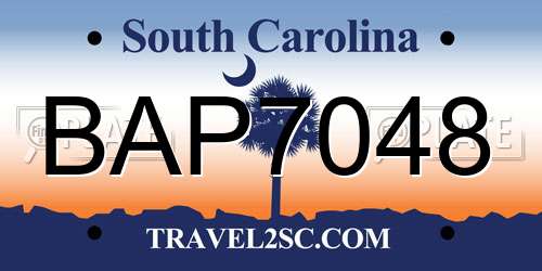 BAP7048 South Carolina License Plate