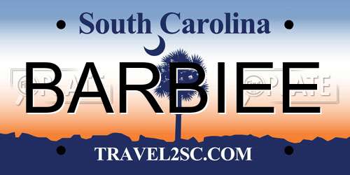 BARBIEE South Carolina License Plate