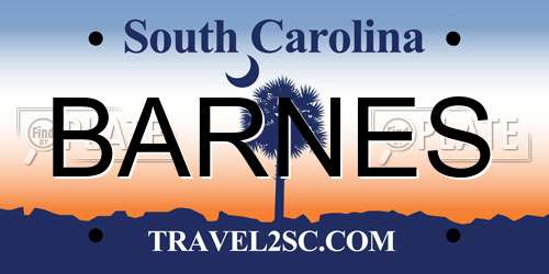 BARNES South Carolina License Plate