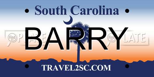 BARRY South Carolina License Plate