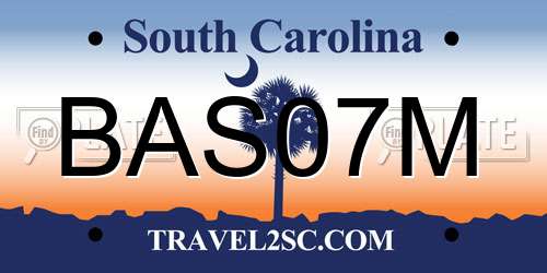 BAS07M South Carolina License Plate