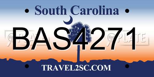 BAS4271 South Carolina License Plate