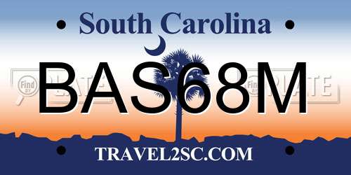 BAS68M South Carolina License Plate