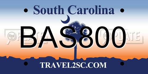 BAS800 South Carolina License Plate