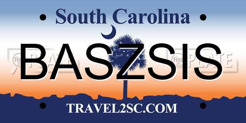 BASZSIS South Carolina License Plate