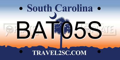 BAT05S South Carolina License Plate