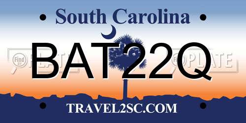 BAT22Q South Carolina License Plate
