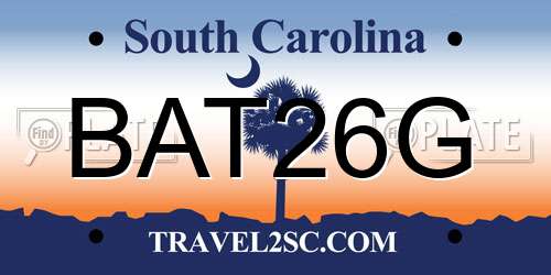 BAT26G South Carolina License Plate