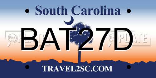 BAT27D South Carolina License Plate