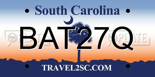 BAT27Q South Carolina License Plate