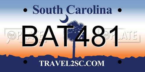 BAT481 South Carolina License Plate