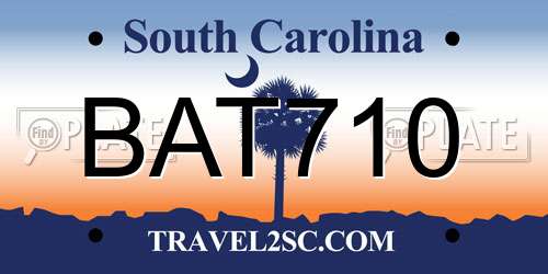 BAT710 South Carolina License Plate
