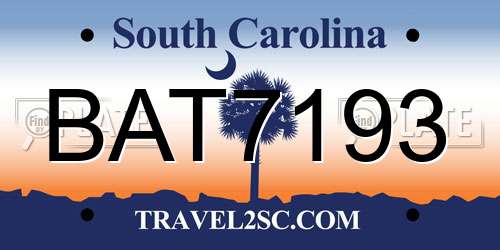 BAT7193 South Carolina License Plate