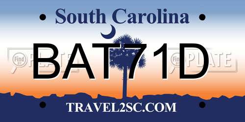 BAT71D South Carolina License Plate