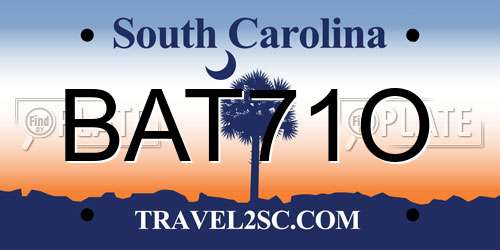 BAT71O South Carolina License Plate