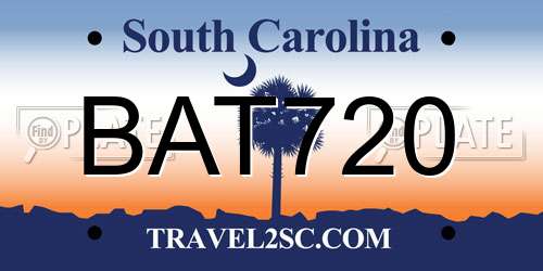 BAT720 South Carolina License Plate