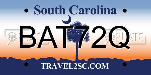 BAT72Q South Carolina License Plate
