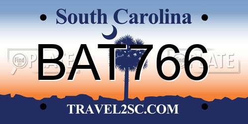 BAT766 South Carolina License Plate