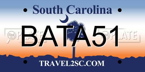 BATA51 South Carolina License Plate