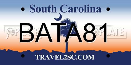 BATA81 South Carolina License Plate