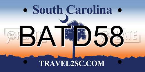 BATD58 South Carolina License Plate