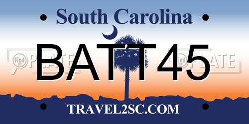 BATT45 South Carolina License Plate