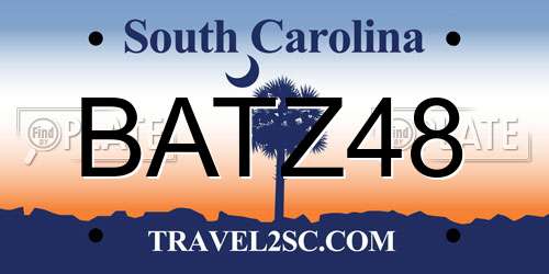 BATZ48 South Carolina License Plate