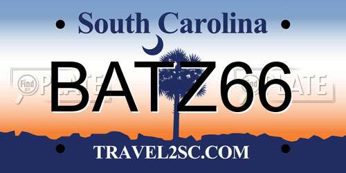 BATZ66 South Carolina License Plate