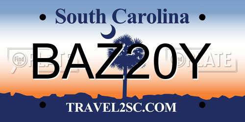 BAZ20Y South Carolina License Plate