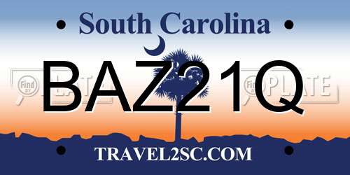 BAZ21Q South Carolina License Plate
