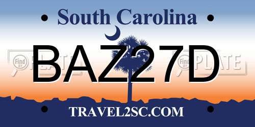 BAZ27D South Carolina License Plate