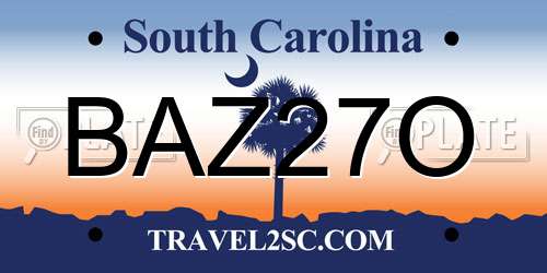 BAZ27O South Carolina License Plate