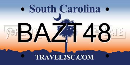 BAZT48 South Carolina License Plate