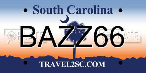 BAZZ66 South Carolina License Plate