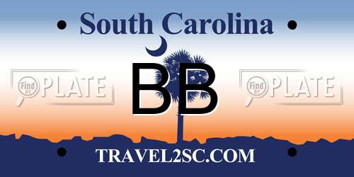 BB South Carolina License Plate