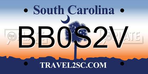 BB0S2V South Carolina License Plate