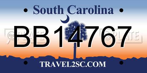 BB14767 South Carolina License Plate