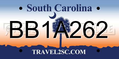 BB1A262 South Carolina License Plate