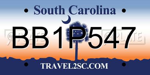 BB1P547 South Carolina License Plate