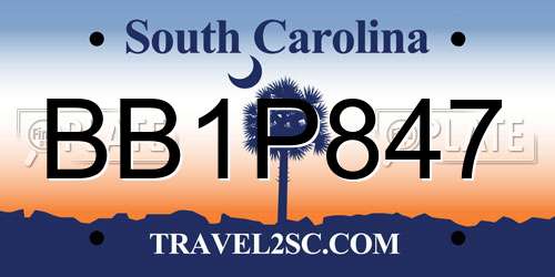 BB1P847 South Carolina License Plate